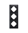 Binera Plaque de finition 3 postes verticale, noir graphite - Plastique, 228x86 mm, encastrable