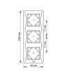 Binera Plaque de finition 3 postes verticale, noir graphite - Plastique, 228x86 mm, encastrable