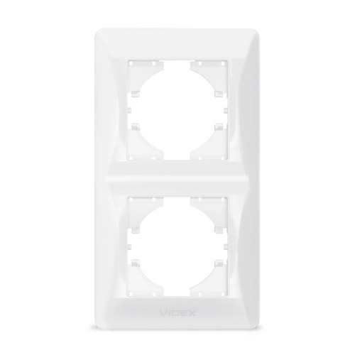 Videx Binera Plaque de finition 2 postes verticale - Blanc, IP20, encastrable