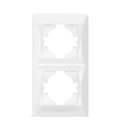 Videx Binera Plaque de finition 2 postes verticale - Blanc, IP20, encastrable