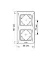 Videx Binera Plaque de finition 2 postes verticale - Blanc, IP20, encastrable
