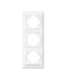 Videx Binera Plaque de finition 3 postes verticale - Blanc, pour interrupteurs et prises