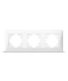 Binera plaque 3 postes horizontale - Blanc, pour interrupteurs et prises