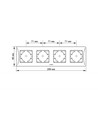 BINERA plaque 4 postes horizontale - Noir graphite, IP20, pour prises et interrupteurs