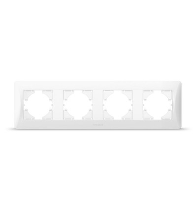 Binera plaque 4 postes horizontale - Blanc, IP20, 299 x 86 mm, pour interrupteurs et prises