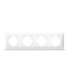Binera plaque 4 postes horizontale - Blanc, IP20, 299 x 86 mm, pour interrupteurs et prises