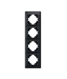 Plaque 4 postes verticale, noir graphite - BINERA, IP20, 86x299 mm