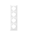 Videx Binera plaque 4 postes verticale - Blanc, IP20, pour prises et interrupteurs