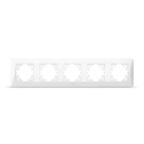 Binera plaque 5 postes horizontale - Blanc, IP20 intérieur, encastrable