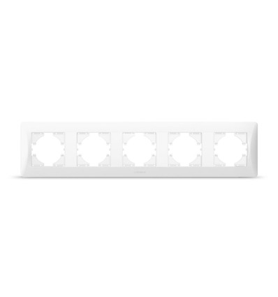 Binera plaque 5 postes horizontale - Blanc, IP20 intérieur, encastrable
