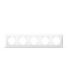 Binera plaque 5 postes horizontale - Blanc, IP20 intérieur, encastrable