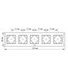 Binera plaque 5 postes horizontale - Blanc, IP20 intérieur, encastrable