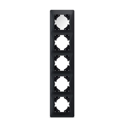 Binera plaque 5 postes verticale - Noir graphite, 86x370mm, plastique