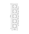 Binera plaque 5 postes verticale - Noir graphite, 86x370mm, plastique