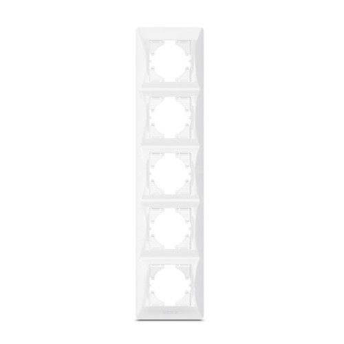 Plaque 5 postes verticale - Blanc, IP20, Videx Binera