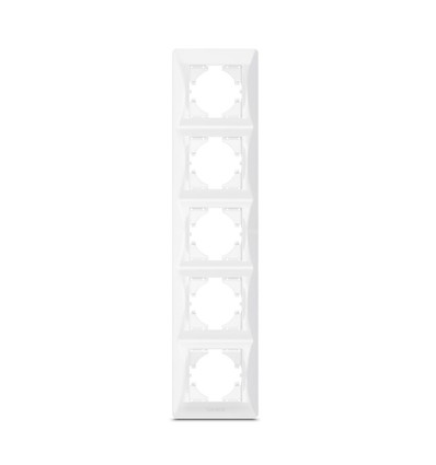 Plaque 5 postes verticale - Blanc, IP20, Videx Binera