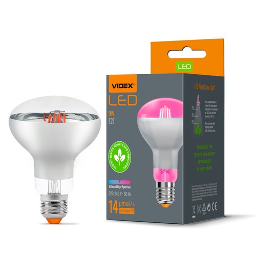 Ampoule LED E27 9W pour croissance des plantes - R80, 120°, 14 µmol/s, stimule la croissance