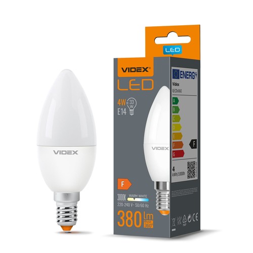 E14 4W LED Ampoule flamme - C37, 3000K, 380lm, remplace 33W
