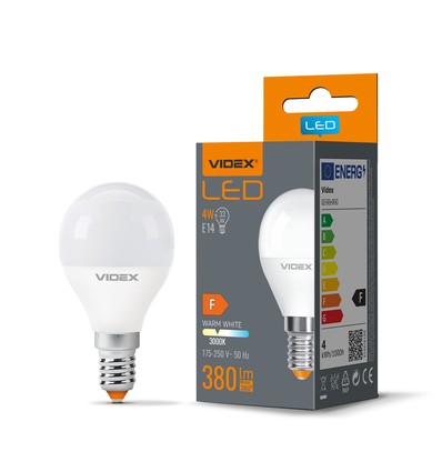 E14 4W LED Ampoule sphérique - G45, 380lm, 3000K, flicker free