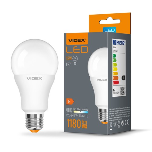 Ampoule LED E27 12W - A60, 1180lm, 4000K, flicker free, remplace 82W