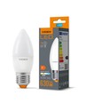 Ampoule LED E27 7W flamme - C37, 3000K, 630lm, RA80, remplace 50W