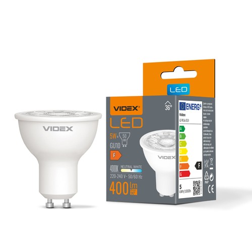 Spot LED GU10 5W - 400lm, 36°, 4000K, flicker free