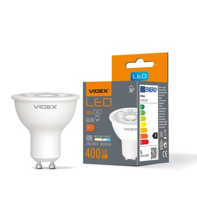 Spot LED GU10 5W - 400lm, 36°, 4000K, flicker free