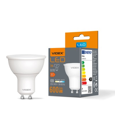 Spot LED GU10 7W - 600lm, 120°, 4000K, flicker free