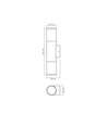 Applique murale GU10 - tension : 230V, consommation : max 2x30