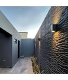 Applique murale double GU10 pour façade - IP54 extérieur, gris, éclairage haut/bas, aluminium, sans source lumineuse