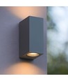 Applique murale double GU10 pour façade - IP54 extérieur, gris, éclairage haut/bas, aluminium, sans source lumineuse