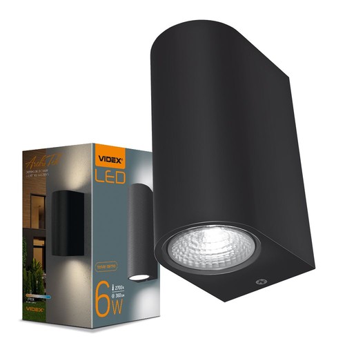 Applique murale LED 6W pour façade - IP54, 2700K, noir, 15cm de large, avec source lumineuse