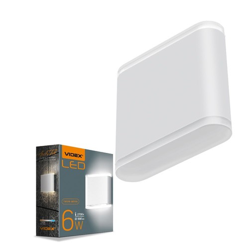Applique murale 6W avec éclairage haut/bas - IP54 extérieur, 2700K, 180°, noir, avec source lumineuse