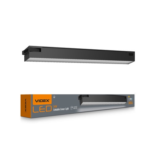 Réglette LED 60cm 24W - 2400lm, 5000K, noir, 5 ans de garantie, intérieur