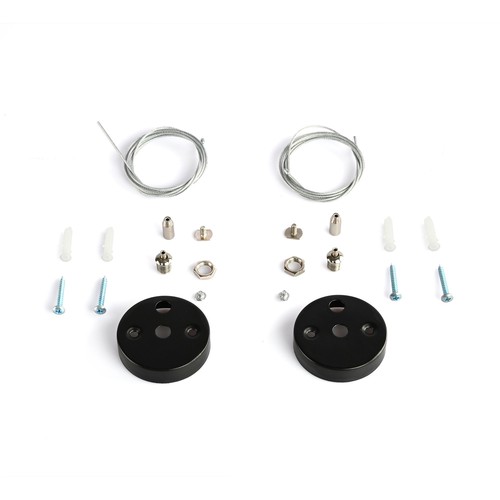 Kit de suspension 1,5m pour réglettes LED - Noir, 2 câbles, kit de montage inclus