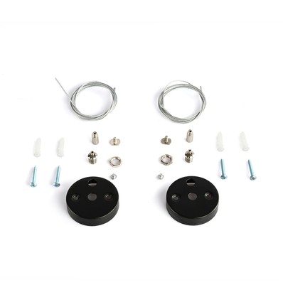 Kit de suspension 1,5m pour réglettes LED - Noir, 2 câbles, kit de montage inclus