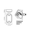 Hublot LED 15W applique murale/plafonnier - IP65, 1200lm, 5000K, gris, IK07, ovale