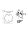 Hublot LED 18W Inga plafonnier/applique - IP65, 1440lm, 5000K, Ø22cm, bord blanc, extérieur/pièces humides