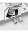 Hublot LED 15W plafonnier/applique - IP65, 5000K, 19x19cm, bord blanc, IK07, extérieur/pièces humides