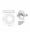 Hublot LED 15W plafonnier/applique - IP65, 5000K, 19x19cm, bord blanc, IK07, extérieur/pièces humides