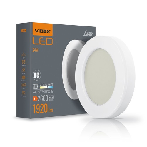 Hublot LED 24W plafonnier - IP65 étanche, 5000K, 120°, bord blanc