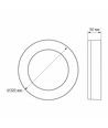 Hublot LED 24W plafonnier - IP65 étanche, 5000K, 120°, bord blanc