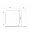 Hublot LED 24W - IP65, 32x32cm, 5000K, bulkhead, extérieur/pièces humides