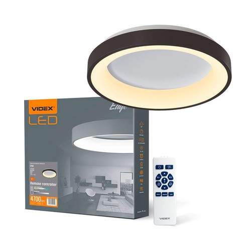 Plafonnier LED 72W avec télécommande, RGB+CCT - Dimmable, bord noir, 45x45cm, 4700lm, IP20