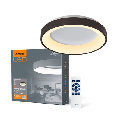 Plafonnier LED 72W avec télécommande, RGB+CCT - Dimmable, bord noir, 45x45cm, 4700lm, IP20