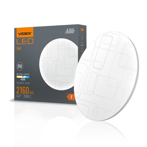 Plafonnier LED 24W - Ø32,6cm, 4000K, IP44, flicker free, bord blanc