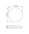 Plafonnier LED 24W - Ø32,6cm, 4000K, IP44, flicker free, bord blanc