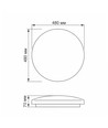 Plafonnier LED Mila 48W - 4320lm, IP44, 4000K, 48x48cm, bord blanc