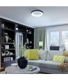 Plafonnier LED 72W, dimmable - RGB+CCT, noir, 450x450mm, avec télécommande et fonction mémoire