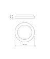 Plafonnier LED 72W, dimmable - RGB+CCT, noir, 450x450mm, avec télécommande et fonction mémoire